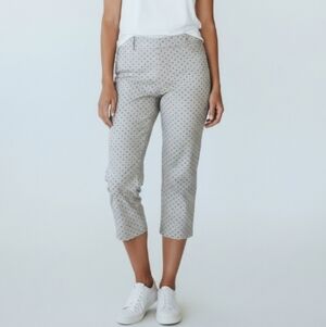 NWOT Gloria Vanderbilt Gray and White Diamond Pattern Stretch Cotton Capri